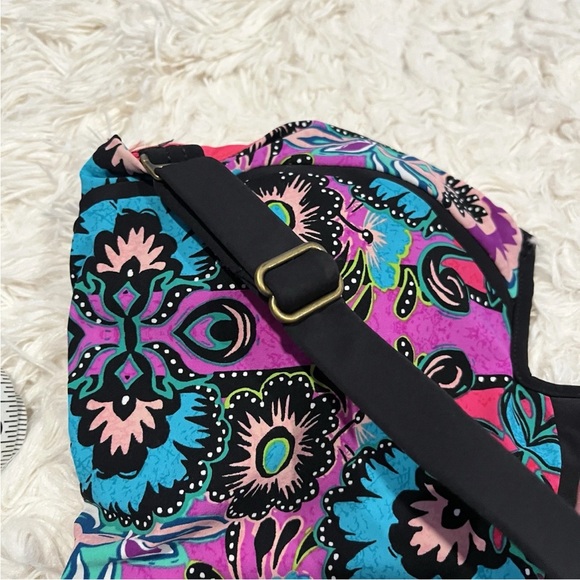 Nanette Lepore Swimsuit Womens Large Floral Pink Print Strapless Bathing - Picture 8 of 12